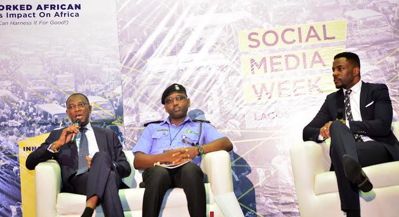 Mr. Joe Abah of the BPR, Mr. Ayobami Shogunle of the police CRu Unit, and Ebuka Obi-Uchendu at Social Media Week Lagos 2016