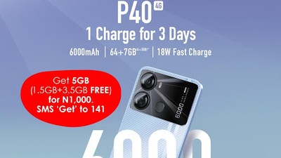 1 Charge For 3 Days: itel releases itel P40 with 7GB RAM and 6000mAh battery for Nigerians