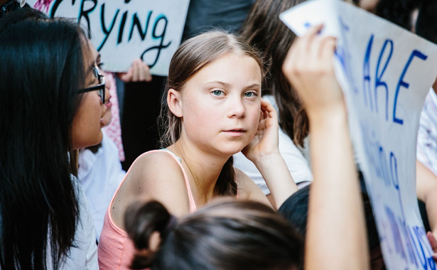 Greta Thunberg na czele protestu klimatycznego przed siedzibą ONZ w Nowym Jorku