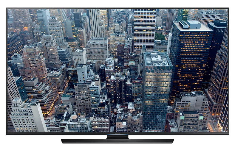 Telewizor z serii Samsung UHD Smart TV JU7000 oferuje imponującą przekątną nawet do 85. cali w superwysokiej rozdzielczości Ultra HD – pamiętajmy jednak, że taki telewizor wymaga też odpowiednio dużego pomieszczenia.