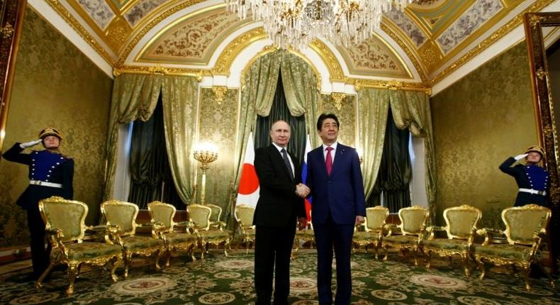 Russian President Vladimir Putin, who hosted Shinzo Abe in Moscow on Thursday, visited Japan for the first time in 11 years last December