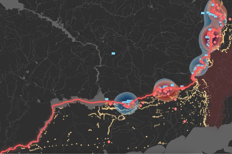 Poglądowa mapa frontu w Ukrainie