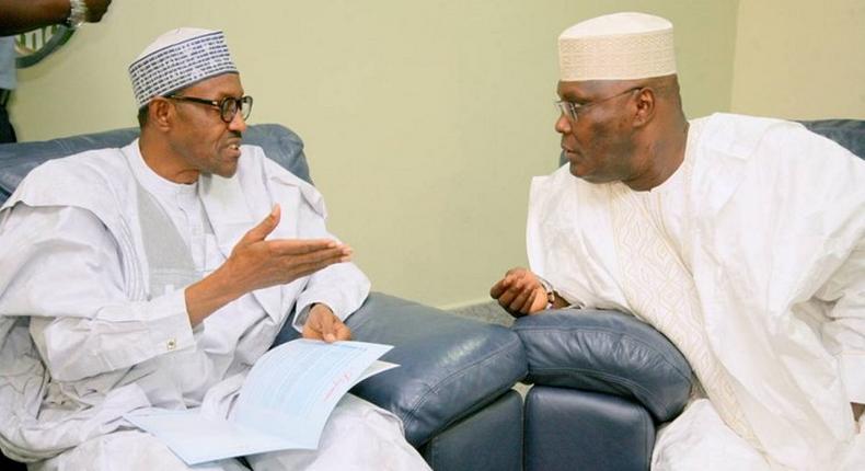 President Muhammadu Buhari with former vice president, Atiku Abubakar