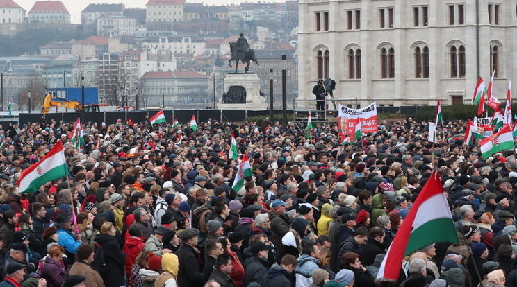 Orbán Viktor tavalyi beszéde a Kossuth téren / Fotó: Pozsonyi Zita