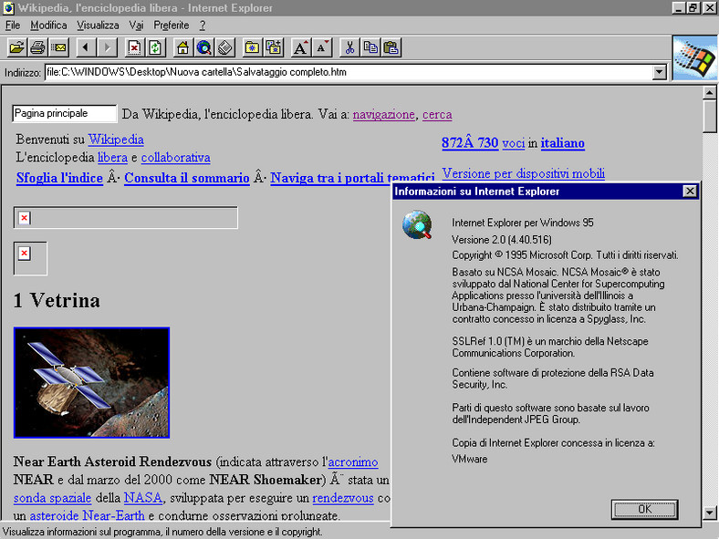 Internet Explorer 2.0 - 1995