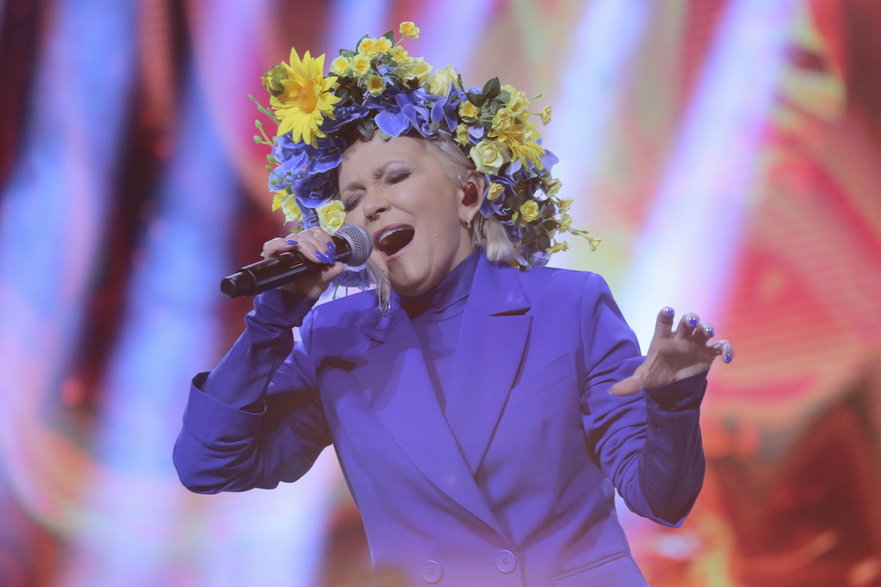 Małgorzata Ostrowska podczas koncertu charytatywnego "Chwała Ukrainie"