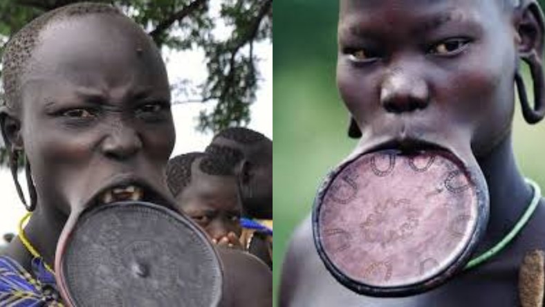 Why girls of the Mursi tribe must remove their teeth and stretch their lips before they marry