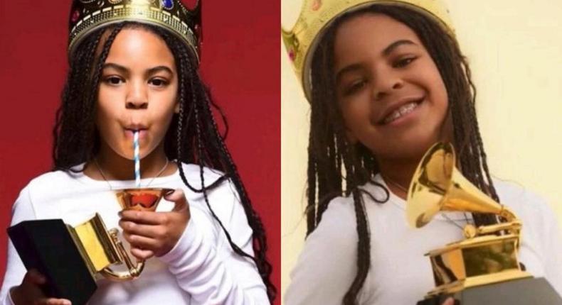 Blue Ivy drinks form her Grammy plague