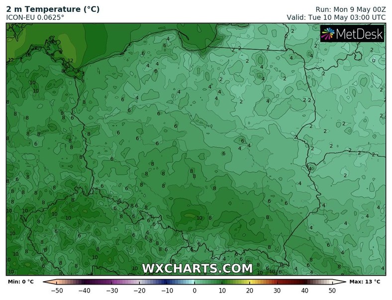 Chłodna noc. Lokalnie nie wykluczamy przygruntowych przymrozków