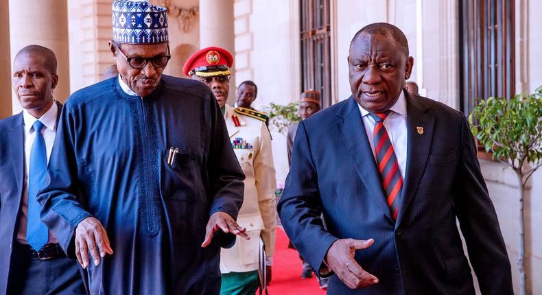 President Muhammadu Buhari and his South African counterpart, Cyril Ramaphosa  [Twitter/@NigeriaGov]