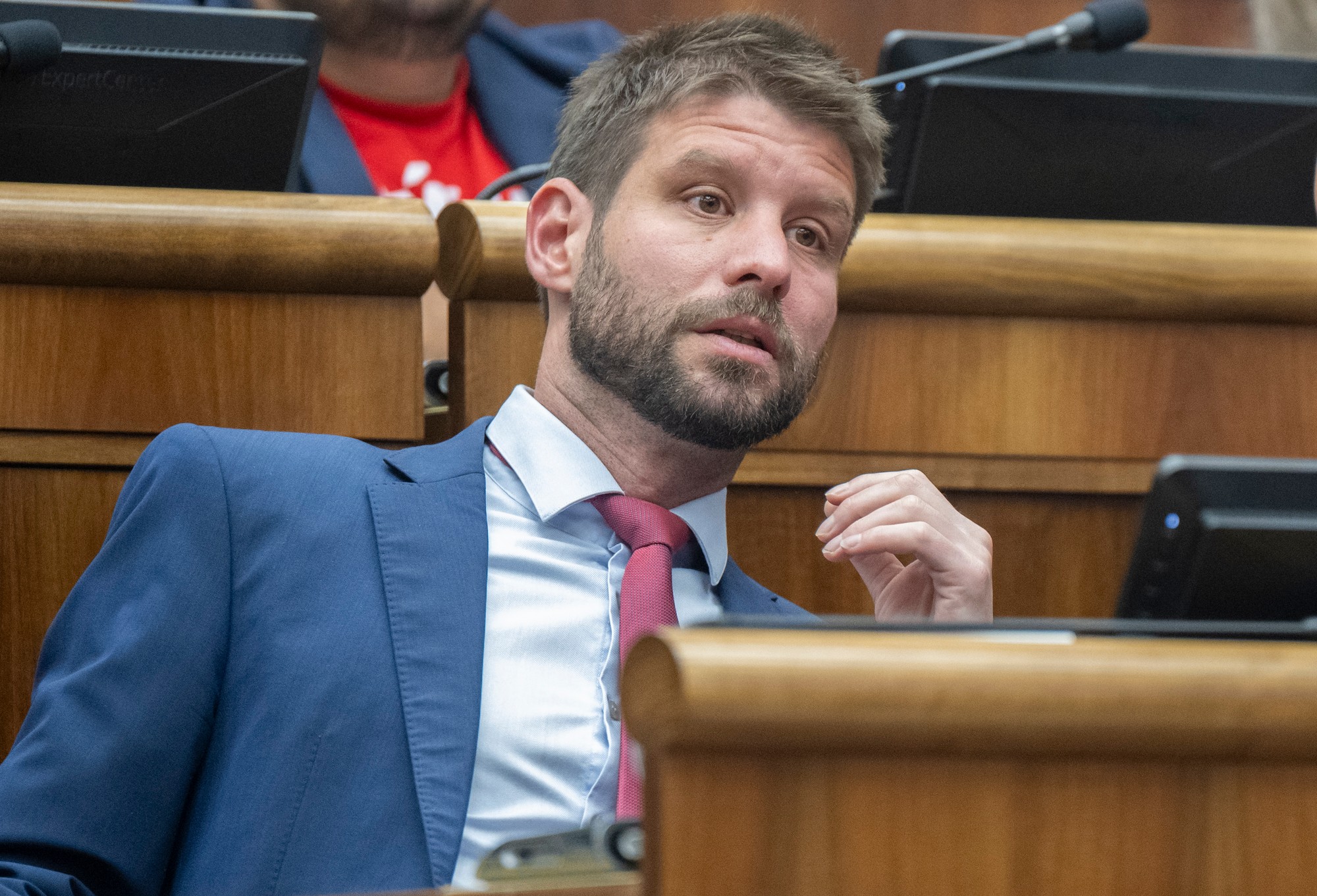 Poslanec Národnej rady (NR) Slovenskej republiky (SR) Michal Šimečka (Progresívne Slovensko).