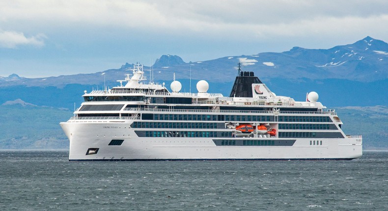 One person was killed, and four other passengers were injured when a giant wave broke several panes of glass on a cruise ship sailing in Antarctic waters in a storm on November 29, Norwegian company and Argentine judicial sources said on December 1. (ALEXIS DELELISI/AFP via Getty Images