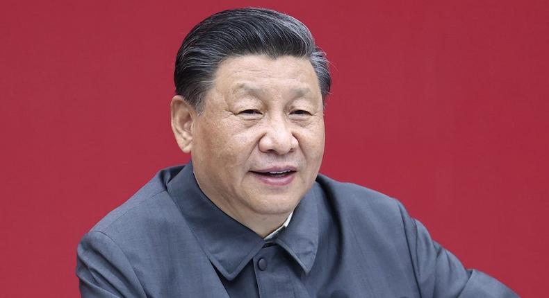 Chinese President Xi Jinping sits down during a visit to Renmin University of China in Beijing, capital of China, April 25, 2022.