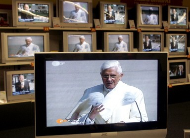 GERMANY-POPE-WYD-TV-ARRIVAL-FEATURE