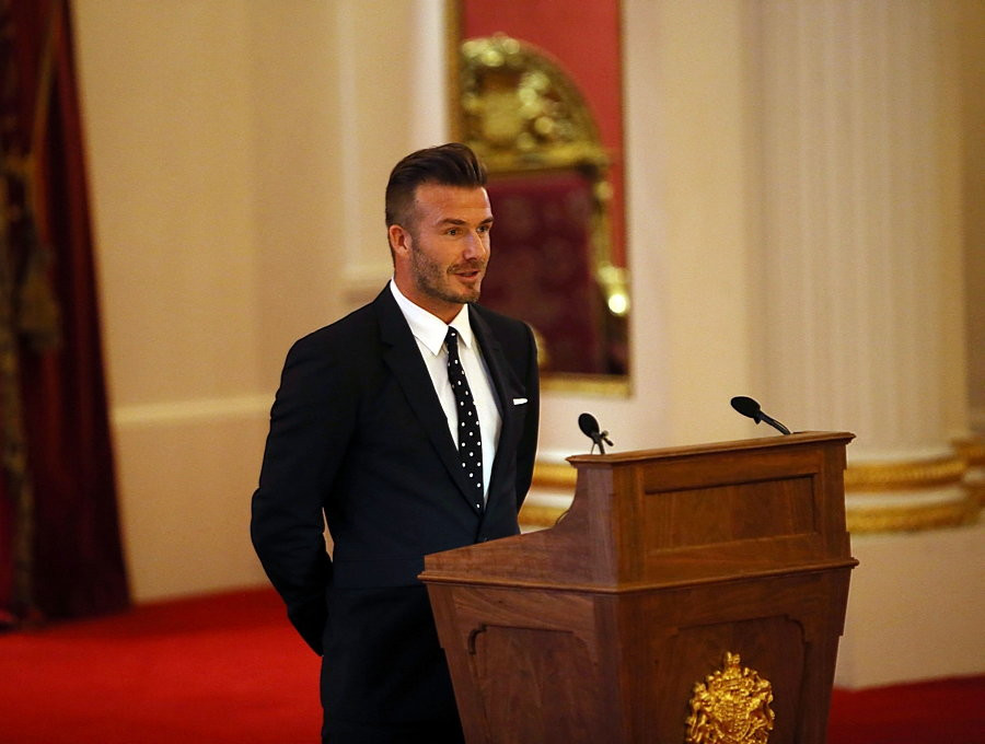 David Beckham z wizytą u królowej Elżbiety