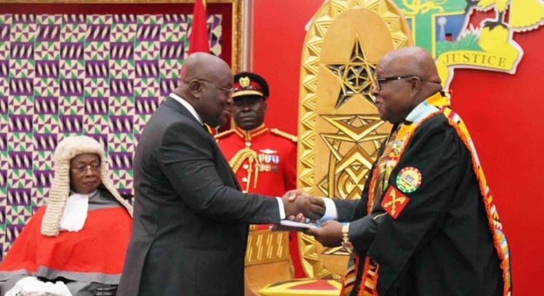 Speaker of Parliament Professor Aaron Mike Oquaye with Nana Addo