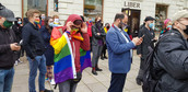 Protest studentów na UW przeciwko homofobii i wizycie Andrzeja Dudy na uczelni