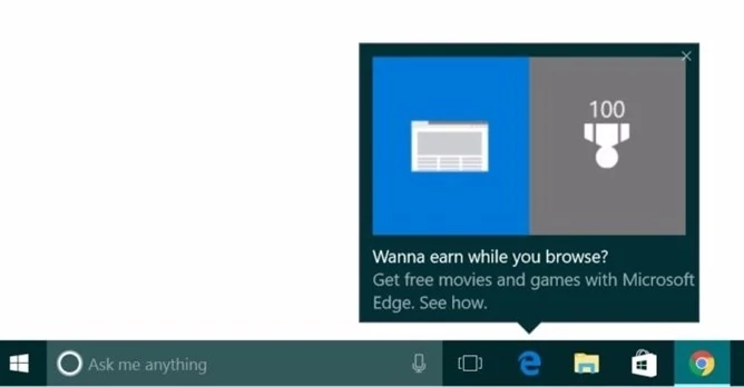 Microsoft oferuje za przeglądanie w Edge filmy czy gry (fot.: Brad Chacos)