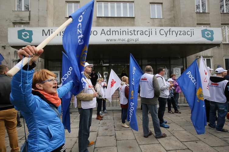 Protest pracowników Poczty Polskiej