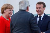 Angela Merkel, Emmanuel Macron, Jean-Claude Juncker