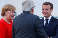 Angela Merkel, Emmanuel Macron, Jean-Claude Juncker