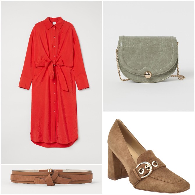 Haljina, kaiš i tašna „H&M” , cipele „Nine West”