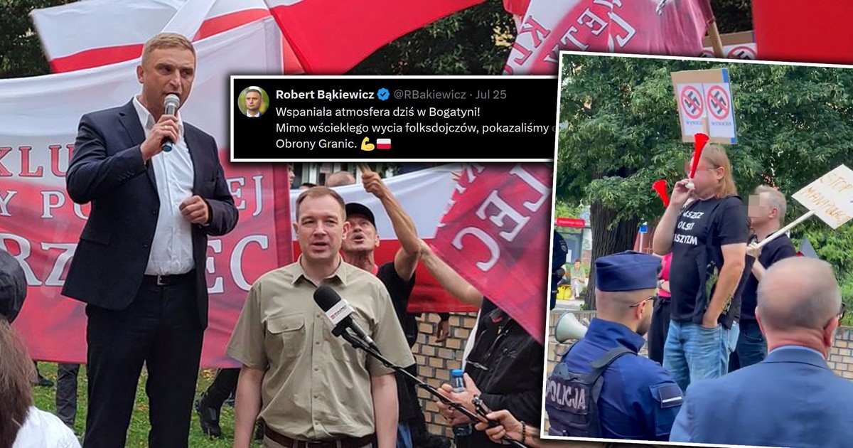 Robert Bąkiewicz wygwizdany. Wiec w Bogatyni przerwany przez mieszkańców