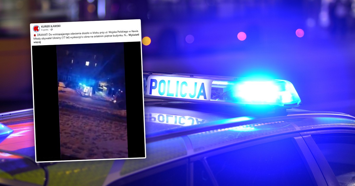 Nastolatek wypadł z bloku w Iławie
