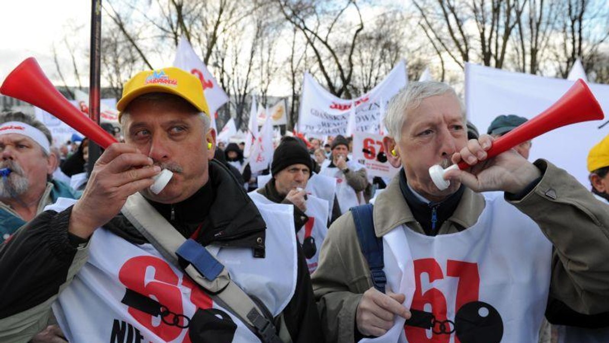 związkowcy solidarność emerytury protest