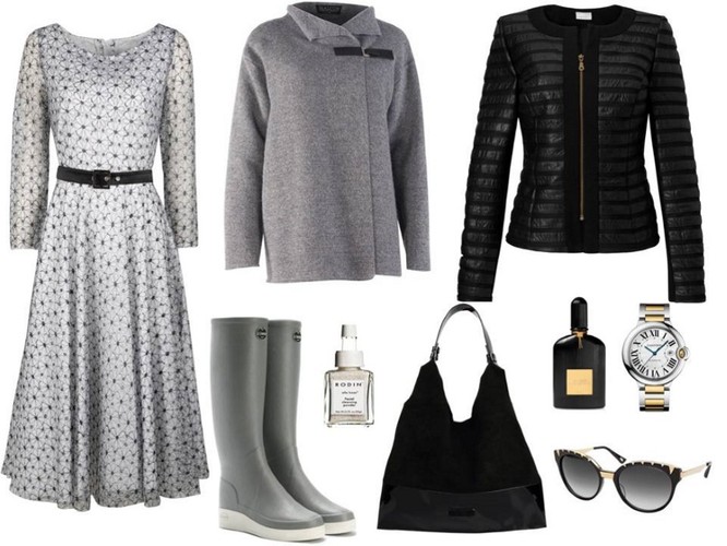 Szara sukienka w roli głównej - STYLIZACJE na jesień 2014