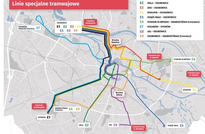 Tak dojedziesz tramwajem na cmentarze