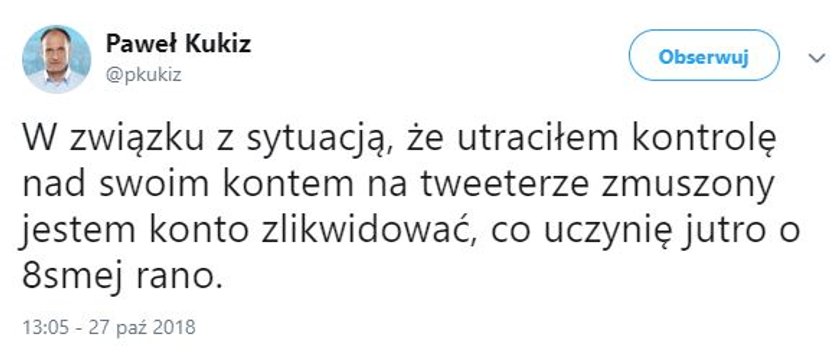 Kukiz popłynął