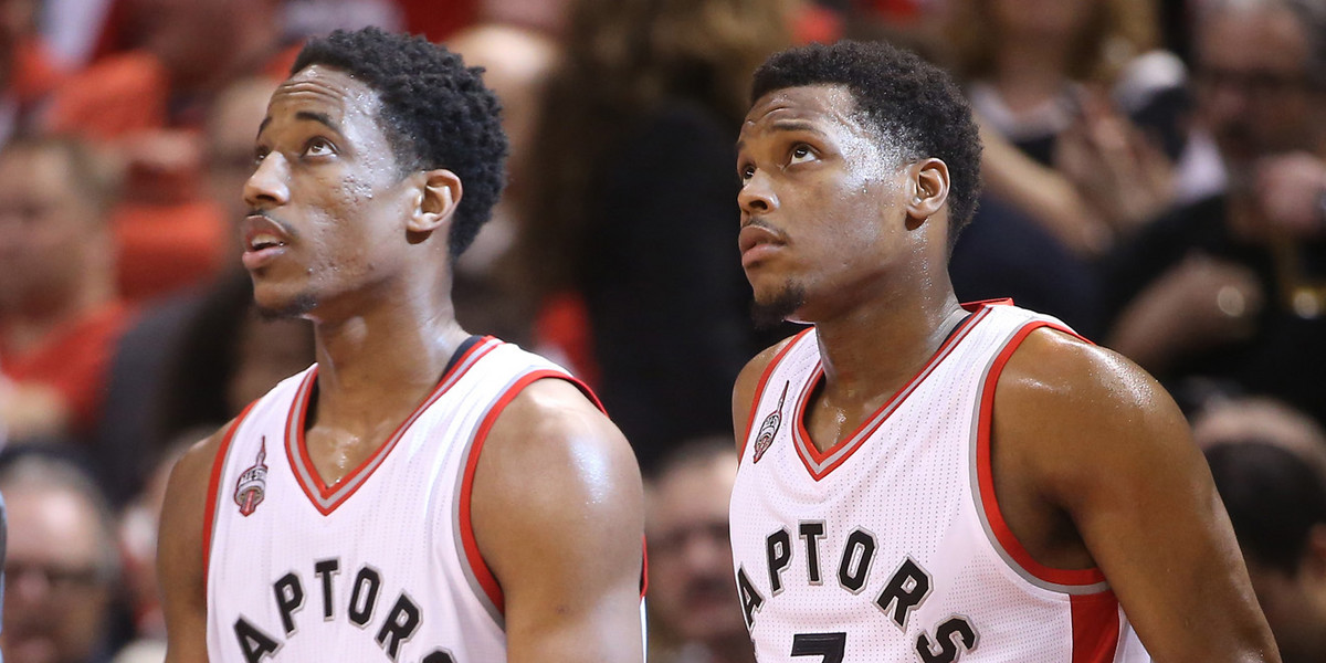 DeMar DeRozan and Kyle Lowry are shooting 33% and 30%, respectively, in the playoffs.