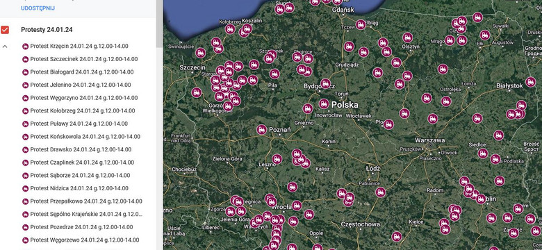 Paraliż dróg w całej Polsce. Protest rolników 24 stycznia, oto MAPA