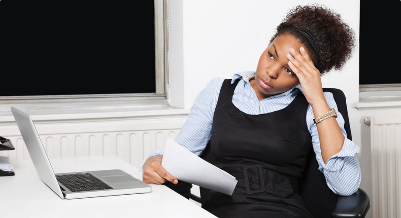 Stressed woman at work(KOKO TV Nigeria)