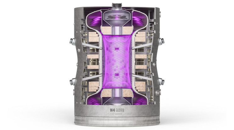 A fúziós plazmát több mint 100 millió fokos hőmérsékleten kell stabilizálni, ami jelentős akadálya a fúziós reaktorok kereskedelmi forgalomba hozatalának. A Novatron egy mágneses plazmaszigetelő rendszer alkalmazásával oldja meg ezt a gondot. Ha minden jól megy, 17 év múlva indulhat az első reaktoruk. / Ábra: Novatron