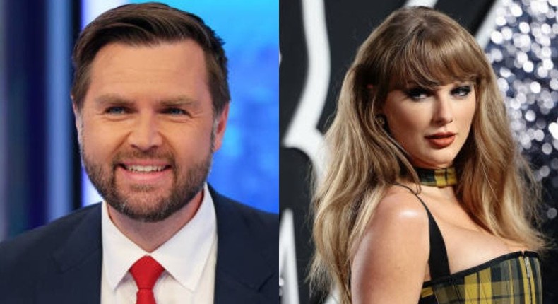 Sen. JD Vance and Taylor Swift.Dia Dipasupil/Getty Images, Dimitrios Kambouris/Getty Images