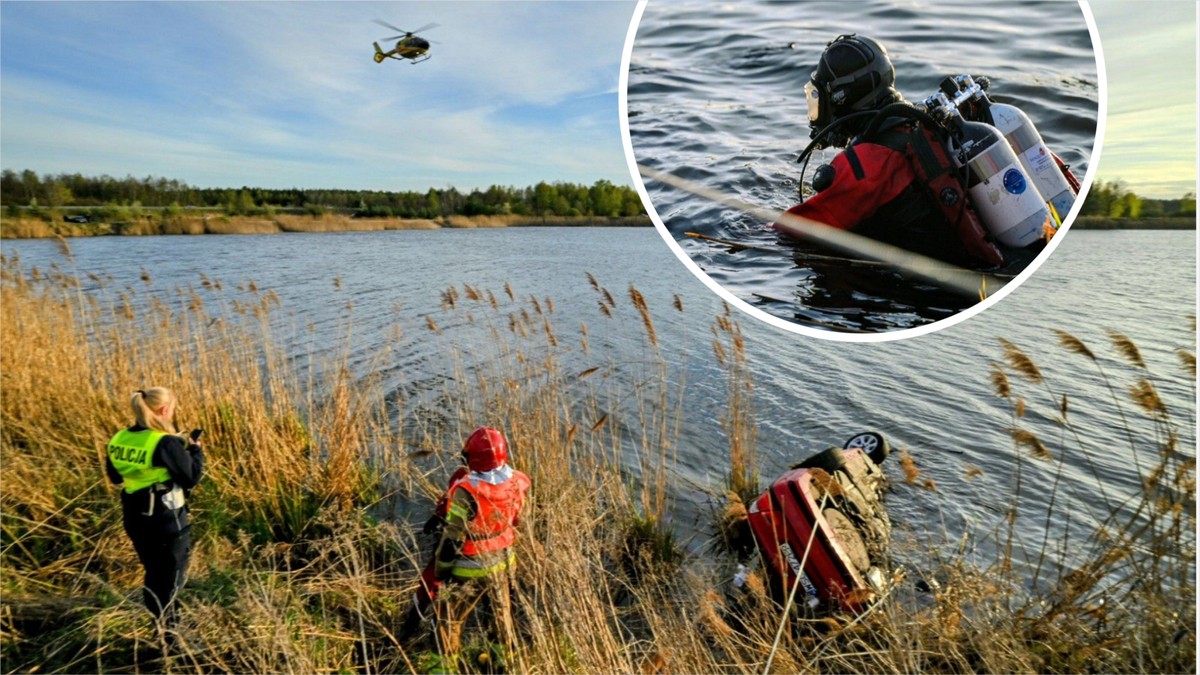 Samochód z czterema młodymi osobami wpadł do wody. "Trzy osoby reanimowane"