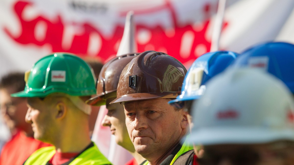 SOSNOWIEC MANIFESTACJA PRACOWNIKW KWK KAZIMIERZ JULIUSZ