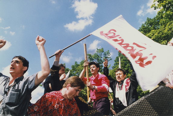 Andrzej Iwańczuk - protesty górników i hutników ze Śląska (26 października 1995 r.)