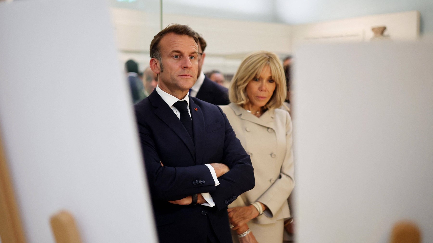 Emmanuel Macron so svojou manželkou Brigitte, záber z 9. júla 2025