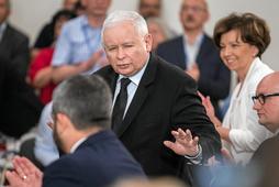 Jarosław Kaczyński podczas spotkania z elektoratem w Gnieźnie