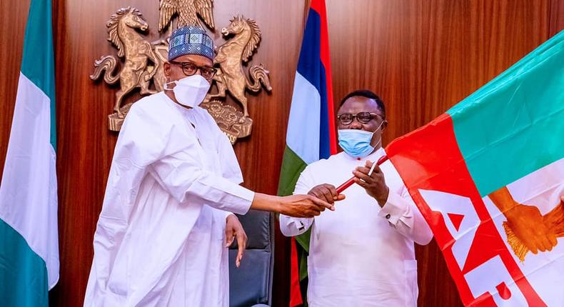 President Muhammadu Buhari with Cross River State governor, Ben Ayade [Presidency]