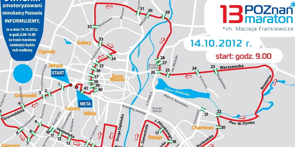 mapa maratonu poznańskiego