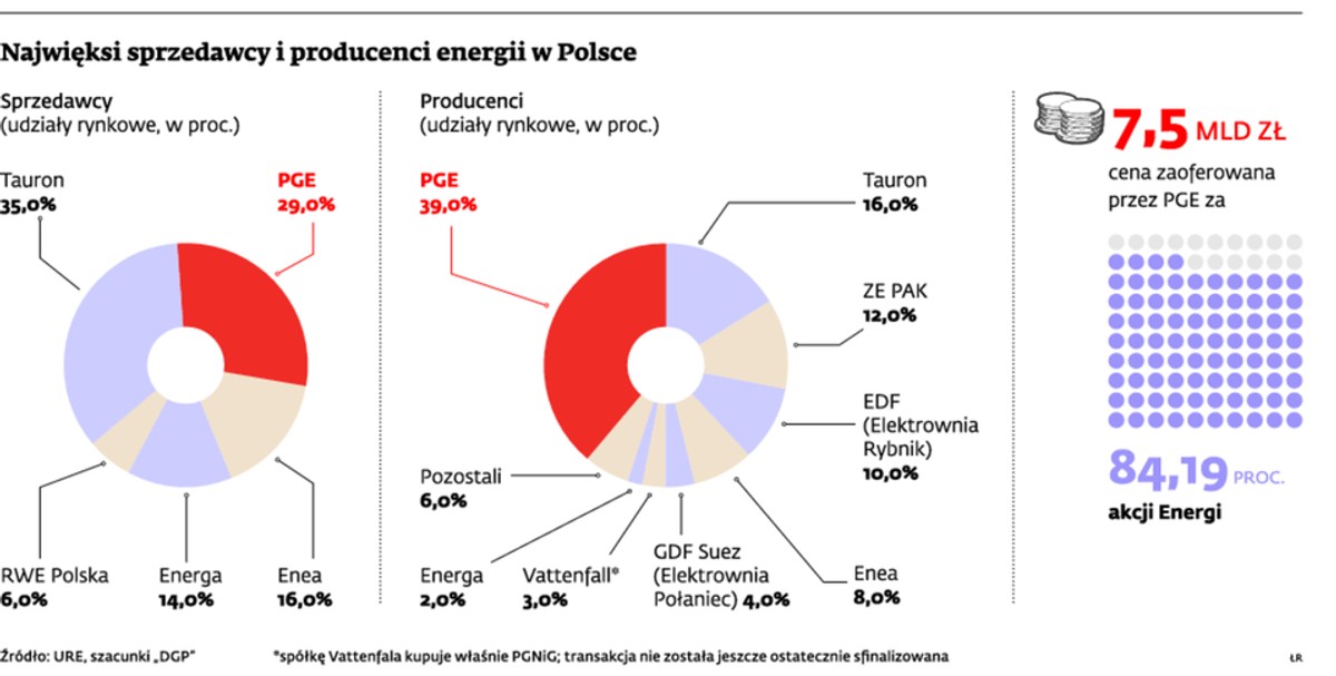 Najwięksi sprzedawcy i producenci energii w Polsce