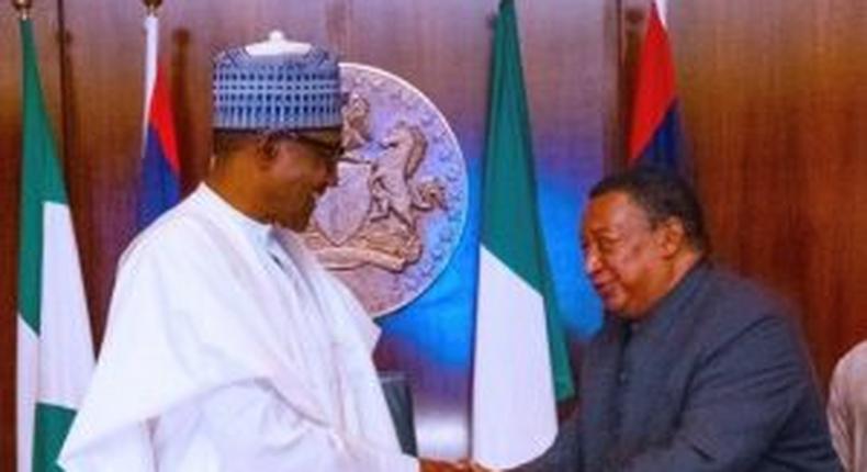 The late OPEC Secretary General, Dr Mohammed Barkindo during his meeting with President Muhammadu Buhari on Tuesday in Abuja.