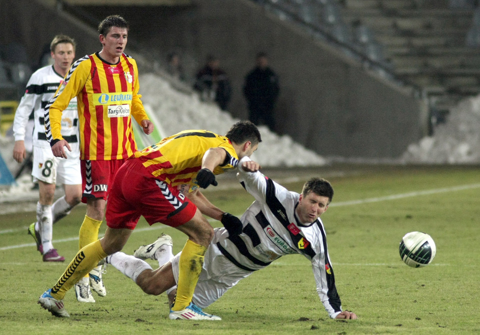 PIŁKARSKA EKSTRAKLASA KORONA KIELCE KONTRA JAGIELLONIA BIAŁYST