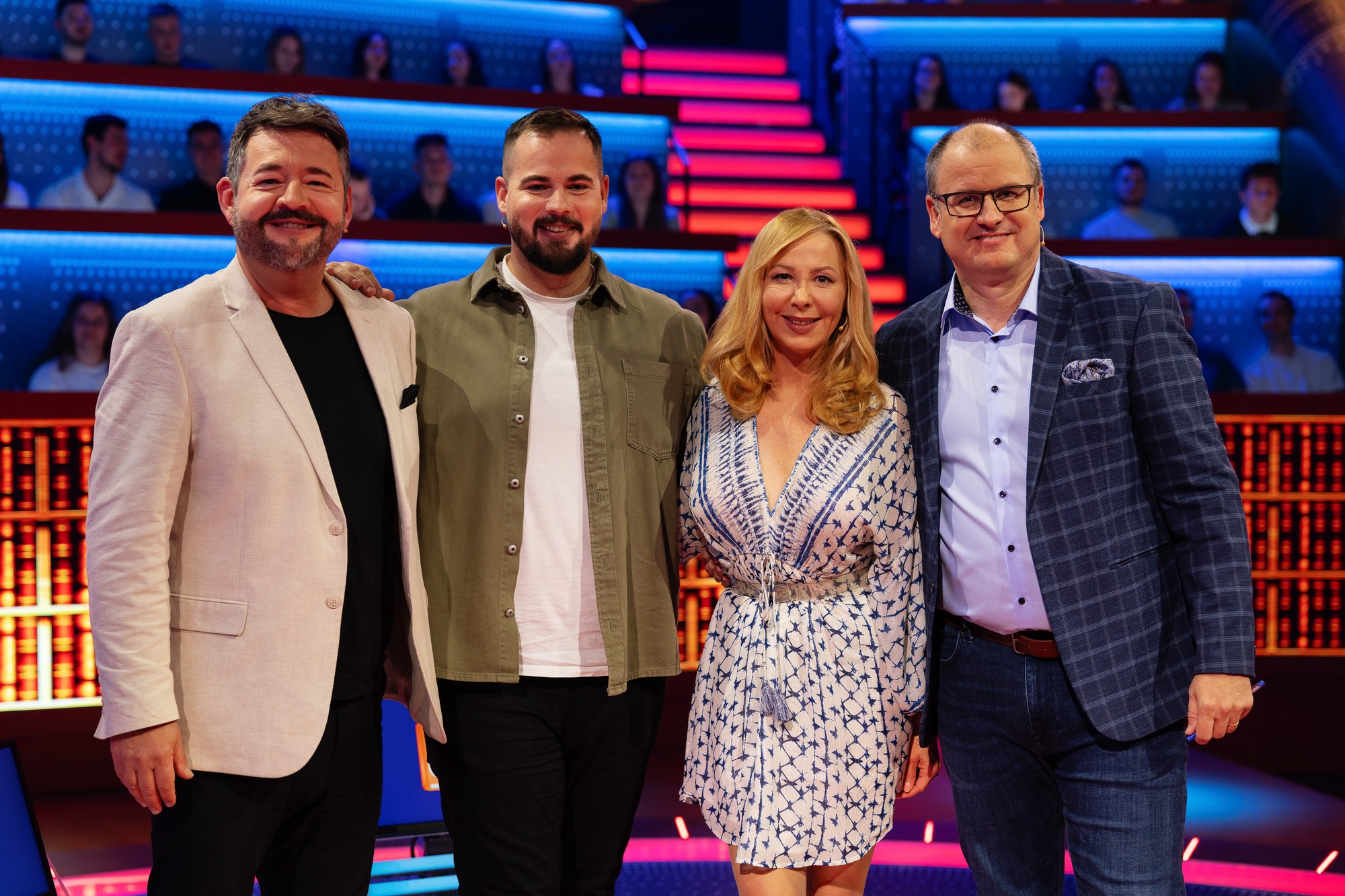Zábavná šou Čo ja viem - Michal Hudák, Fero Joke, Petra Bernasovská, Marcel Merčiak.