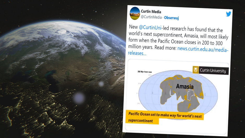 W przyszłości na Ziemi ponownie powstanie superkontynent (screen: Twitter.com/CurtinMedia)