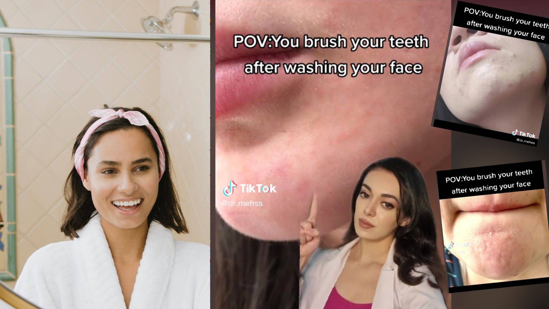 Dlaczego lepiej myć twarz po wyszczotkowaniu zębów, niż przed? Dermatolożka wyjaśnia